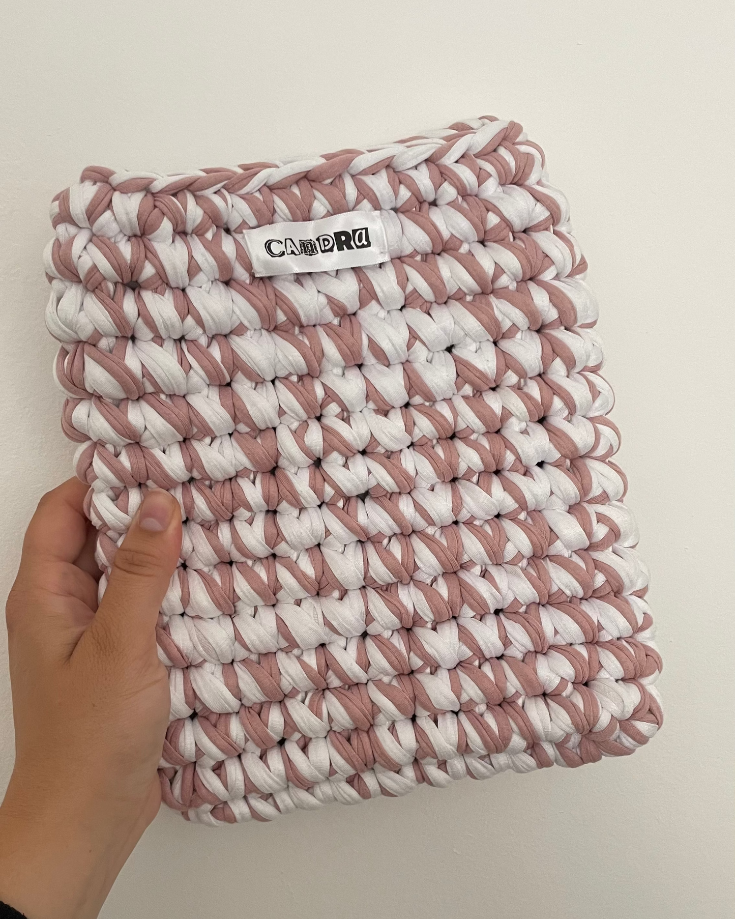 Pochette de livre broché - tablette Rose et Blanc
